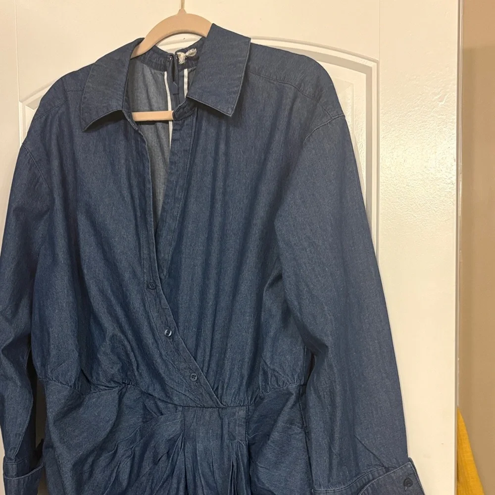 Eloquii Dark Indigo Denim Jumpsuit - Picture 1 of 6